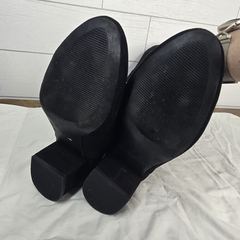 Torrid Knee High Boots Black Faux Suede Size 8.5 WW Wide Calf Block Heel - Picture 12 of 12
